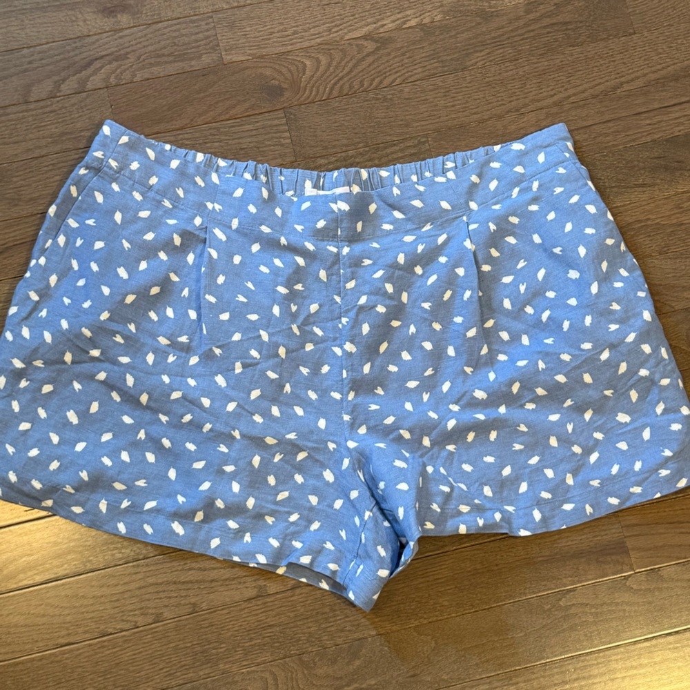 LOFT Blue Shorts with Cream Pattern